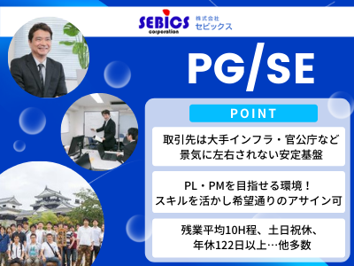 17036_【PG/SE】インフラ・金融系/平均残業月10H/年休122日/官公庁案件メイン_メイン画像